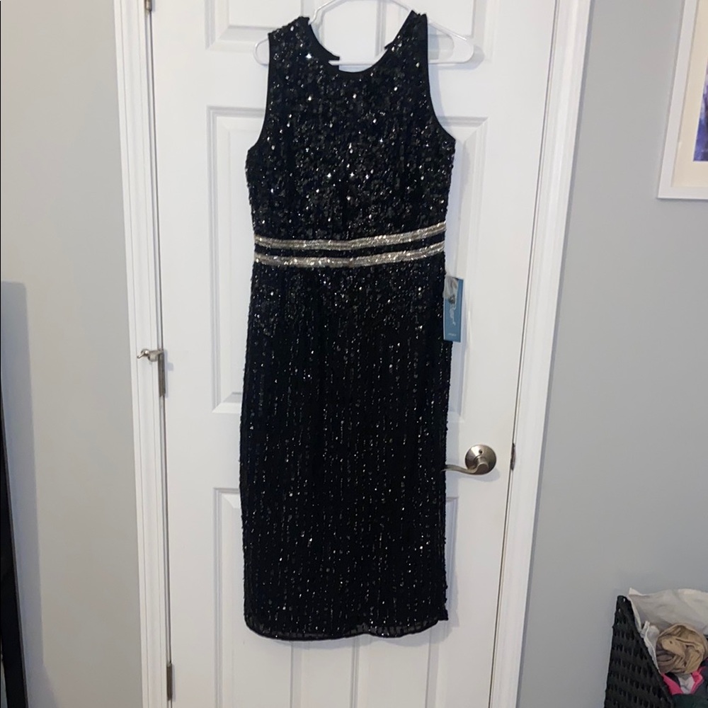 Mac Duggal Black Sequin Dress